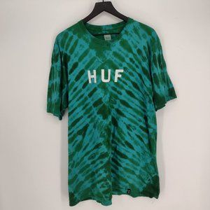 HUF Tie Dye Green & Blue Skate T-Shirt